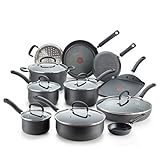 T-fal Ultimate Hard Anodized Nonstick 17 Piece Cookware Set,...