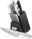 15 Piece Kitchen Knife Set with Block by Cuisinart, Cutlery Set,...