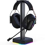 TuparGo Headphone Stand with Single Rolling RGB Light for Desk PC...