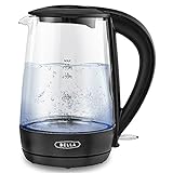 BELLA 1.7 Liter Glass Electric Kettle, Quickly Boil 7 Cups of...