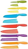 Amazon Basics 12-Piece Color-Coded Kitchen Knife Set, 6 Knives...
