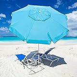 Abba Patio 7ft Beach Umbrella with Sand Anchor, Push Button Tilt...