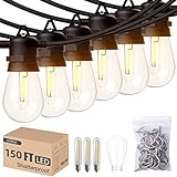 addlon 150FT(3-Pack*50FT) LED Outdoor String Lights with Dimmable...