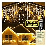 Christmas Lights Outdoor Decorations 1216 LED 99ft 8 Modes...